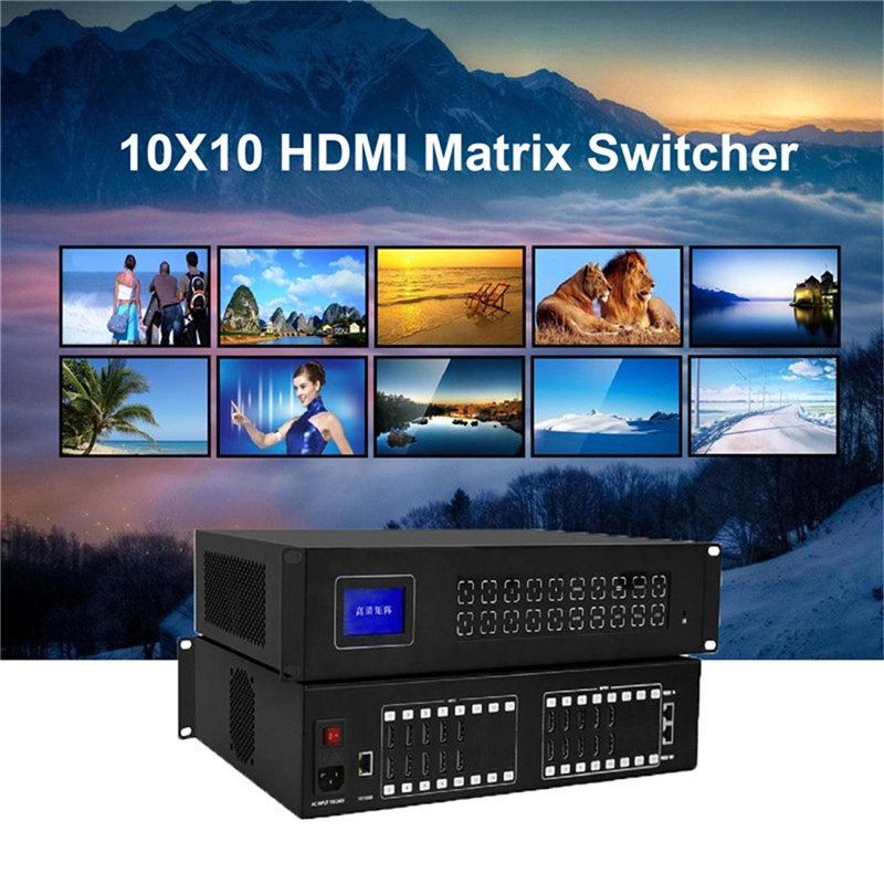 10X10 HDMI Matrix Switcher Video Wall Multiviewer 10 in 10 out Video Matrix Switcher for Video Wall Screen