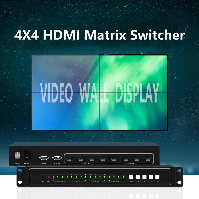 4X4 Matrix Switch HDMI Fixed Audio Matrix Switcher Video Wall Matrix Switchers Commercial Display and Security Monitoring System