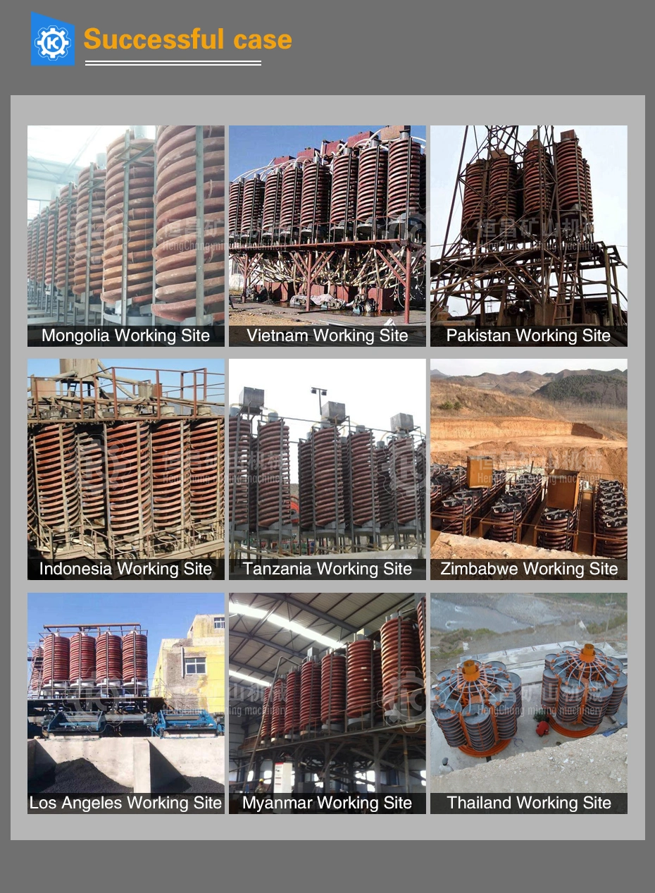 98% High Recovery Mineral Separator Equipment Spiral Concentrator for Mineral Washing Process