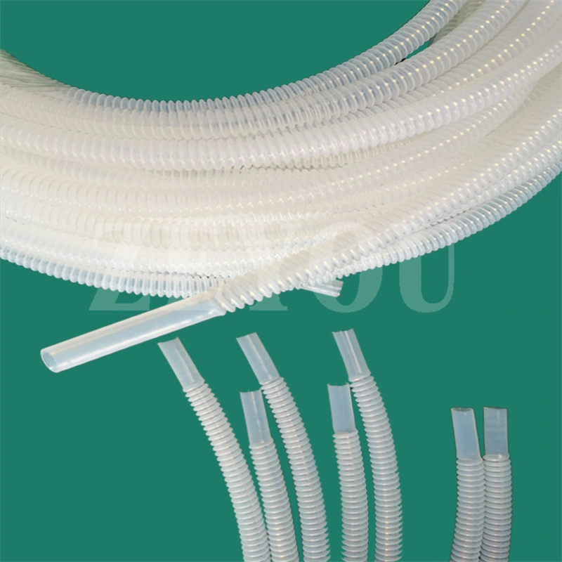 Heat Resistant and Corrosion Resistant FEP F46 PTFE Flexible Convoluted Pipe