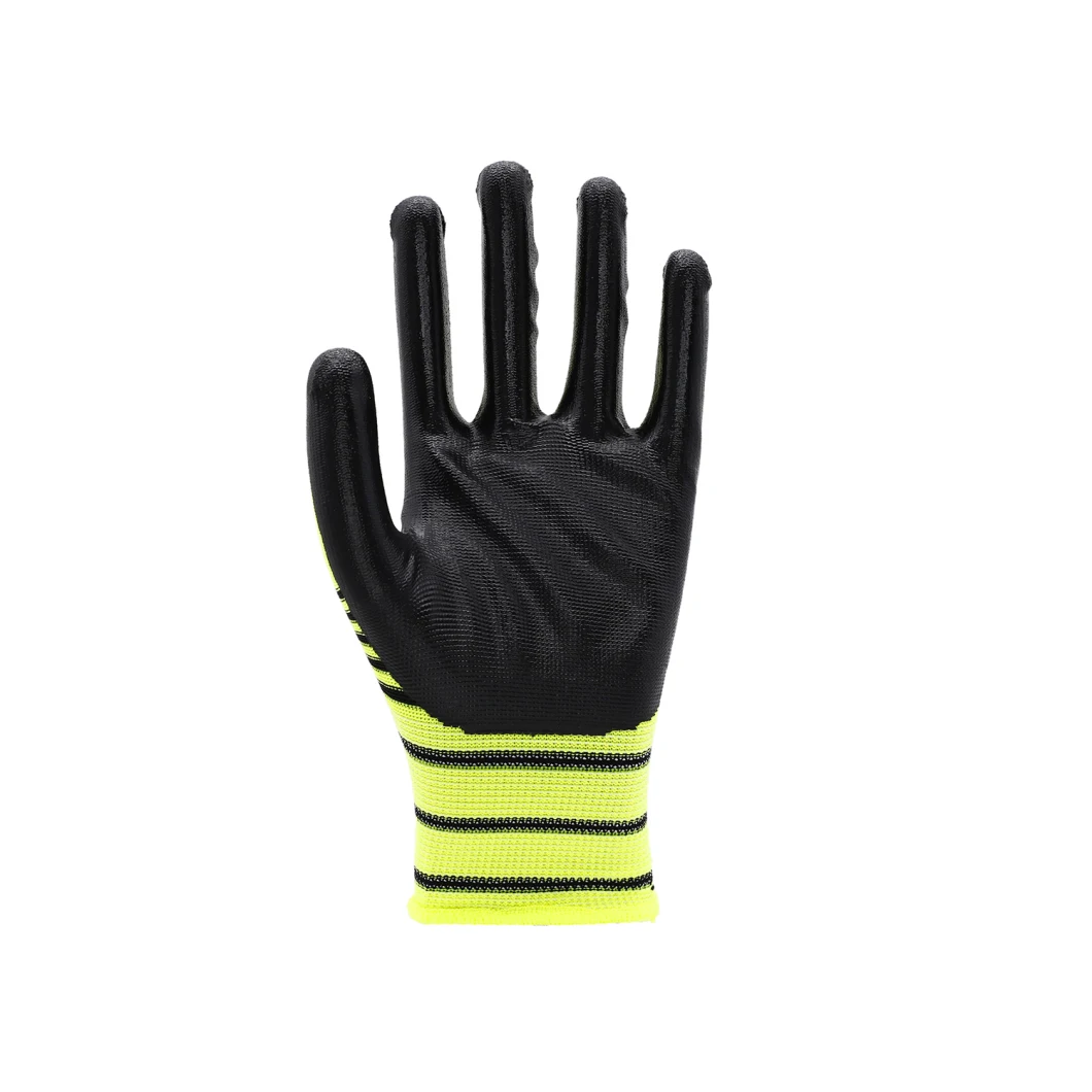 Scratch Resistant Wear Resistant and Oil Resistant Nylon Nitrile Coated Labor Protective Industrial Safety Work Gloves