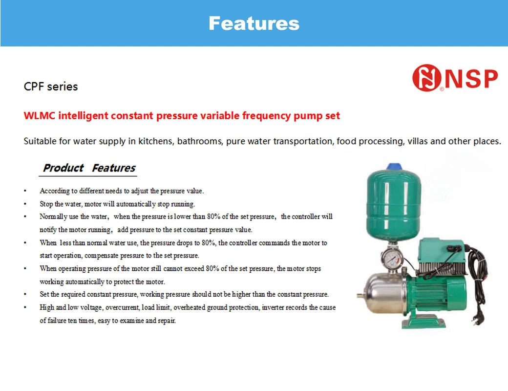 Stainless Steel Vertical Multistage Centrifugal Pump, Booster Pump, High Pressure Pump, Inline Pump, Pipeline Pump