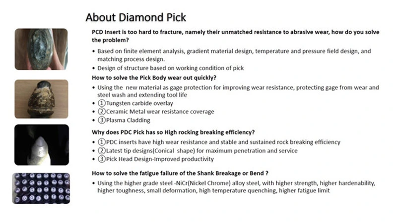 PCD Diamond Enhanced Pick Tool for Underground Mining, Diamond Mining