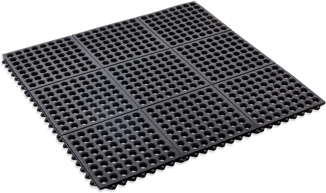 Rubber Anti-Fatigue Drainage Mat, Interlocking for Wet and Dry Areas