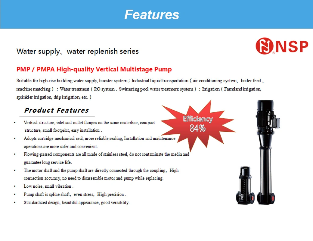 3HP Stainless Steel Vertical High Pressure Multistage Pump, Jockey Pump, Fire Fighting Booster Pump