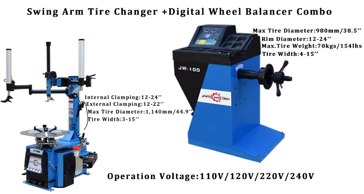 Blue Car Wheel Balancing Machine Tyre Changer Balancing Combo