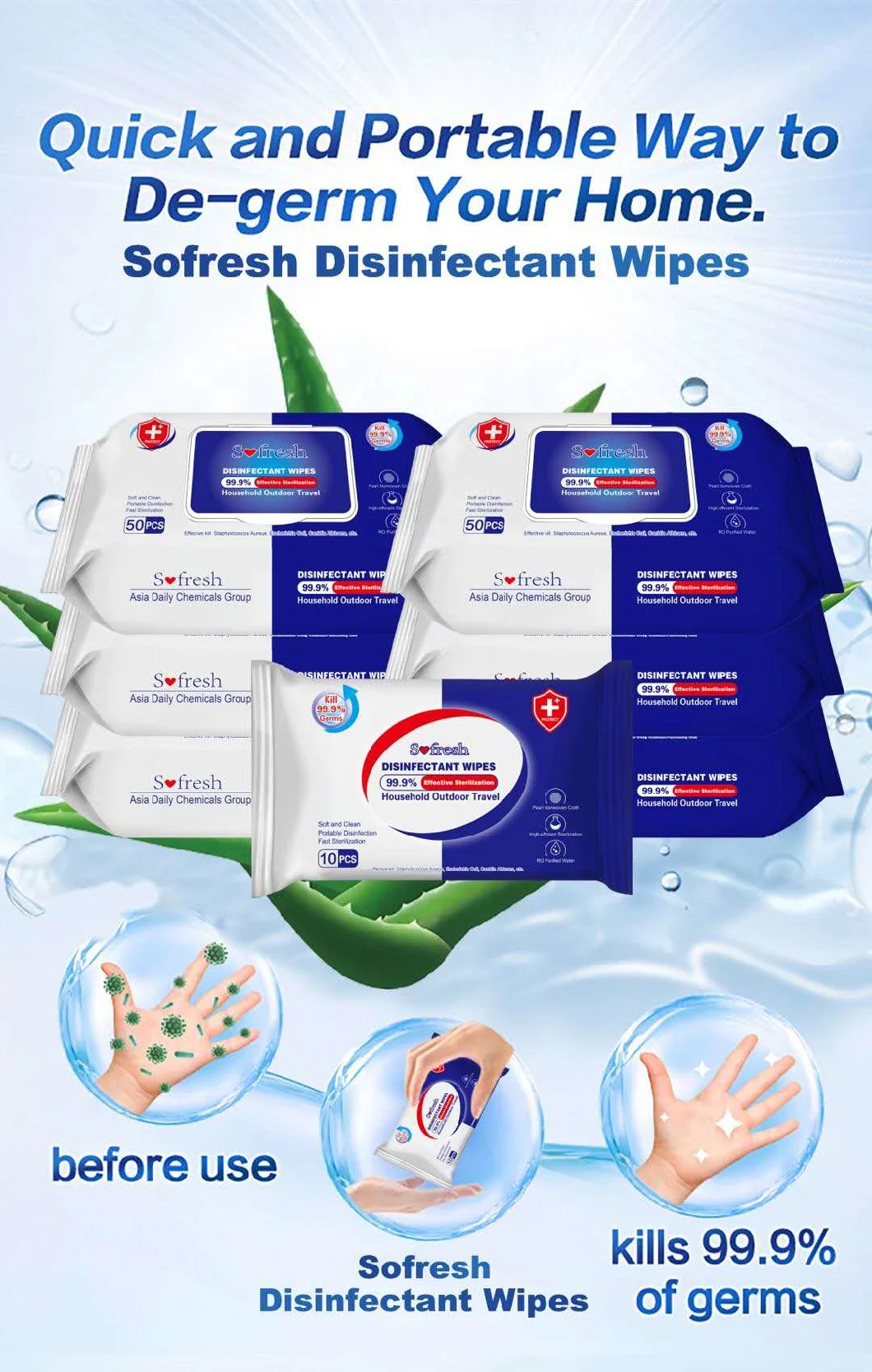 Top Protection Kill 99.9% Germs Anti Bacterial Wet Wipes Baby Wipesalcohol Wet Wipescleaning Wet Wipes