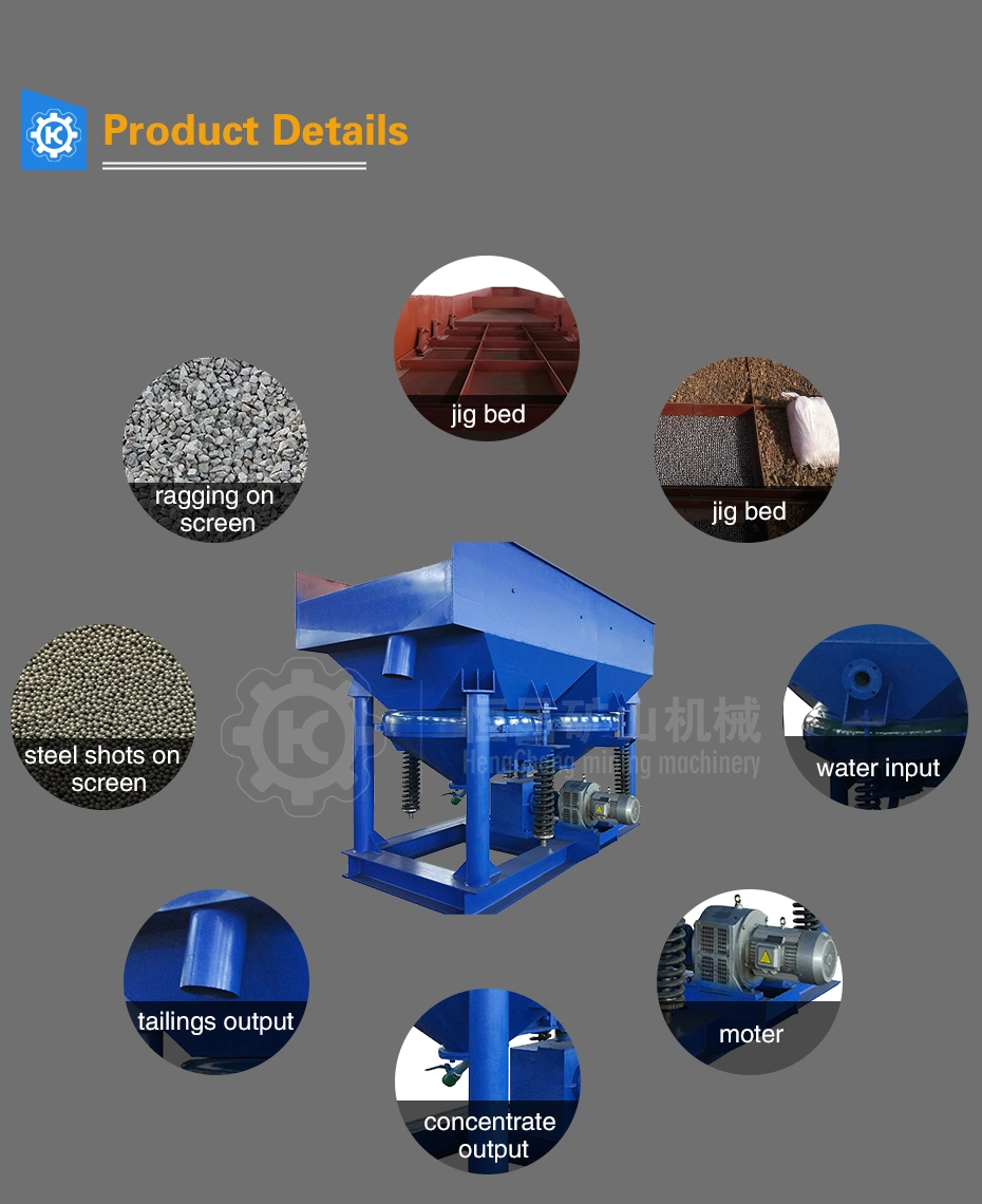 Jt4-2 2019 Cheap Price Gold Process Plant Mineral Separator Jig Machine for Alluvial Gold