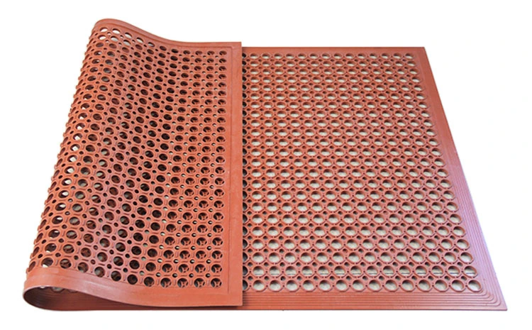 Non Slip Anti Fatigue Rubber Floor Matting Mat with Drainage Holes for Wet Areas