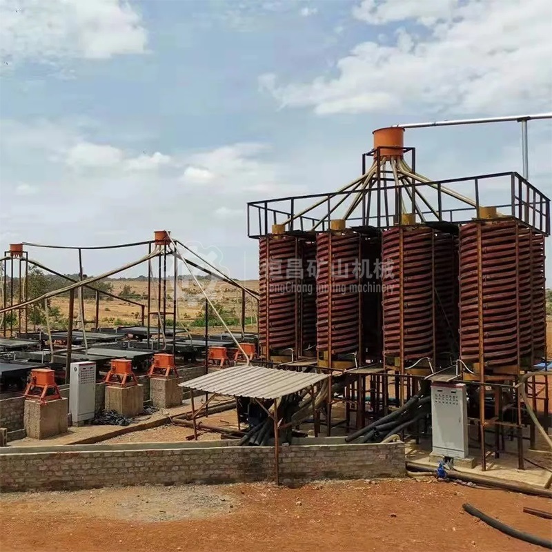 Gold Mining Equipment Mineral Processing Concentrator Gravity Mineral Chrome, Silica Sand Wash Plant Spiral Chute Separator