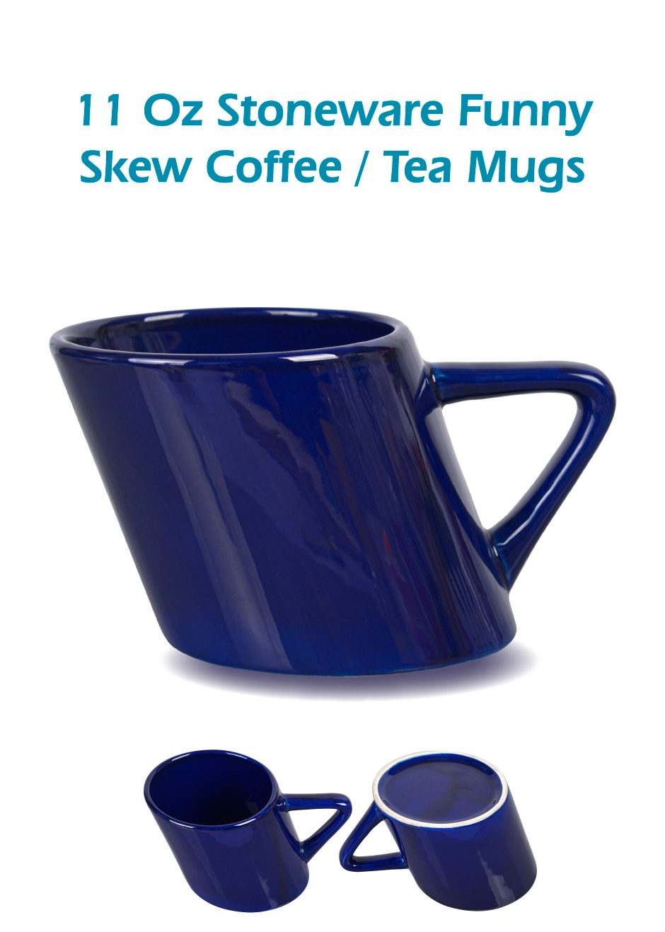 11 Oz Stoneware Funny Skew Coffee / Tea Mugs - Ceramic Porcelain Coffee/Tea Mug - Stoneware Coffee Mug