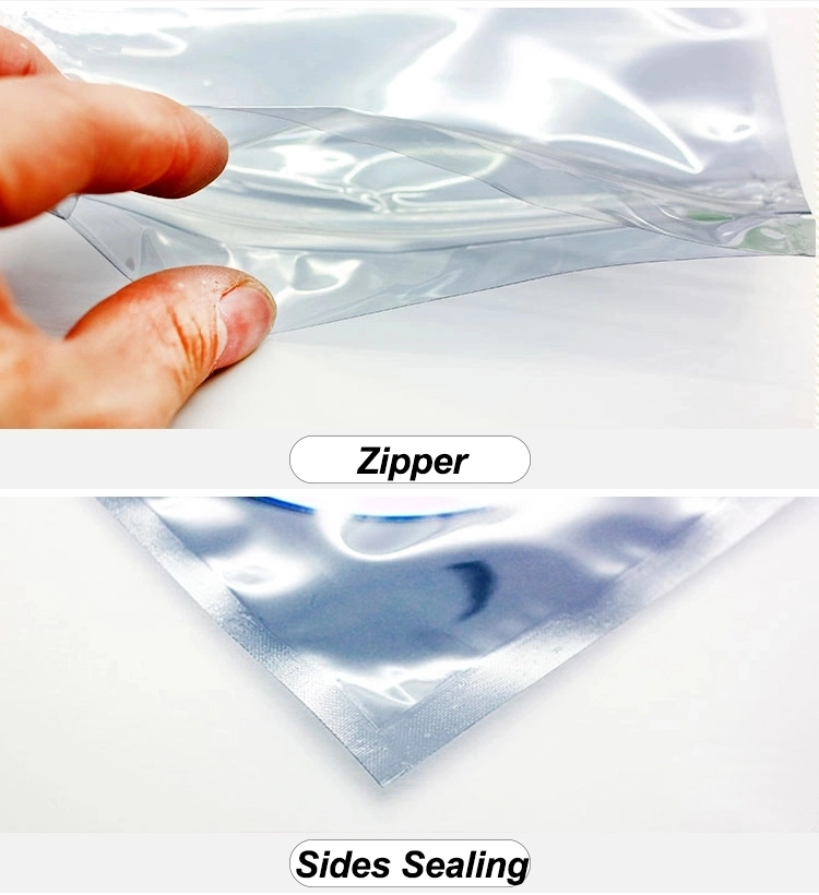 3 Side Seal OPP Aluminum Foil Plastic Pouch Food Zipper Bag, Snack, Tea, Coffee Bag