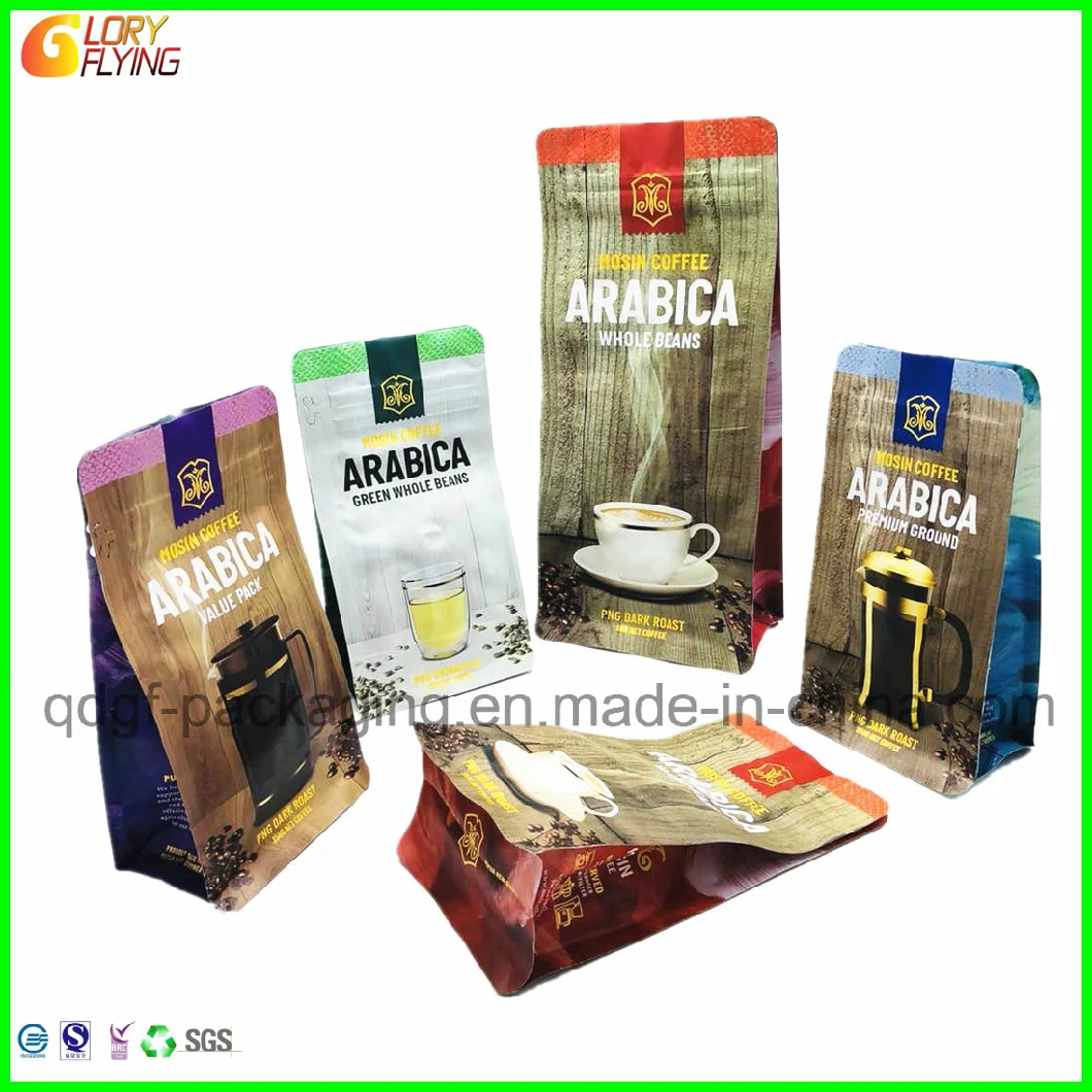 Plastic Bag with Ziplock Coffee Bag Tin Tie Coffee Packaging with Valve