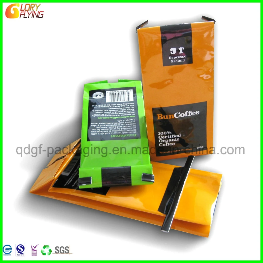 Plastic Bag with Ziplock Coffee Bag Tin Tie Coffee Packaging with Valve