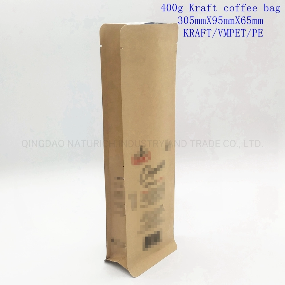 Quad Seal Stand up Plasitc Coffee Packaging Bag/Compostable Coffee Bag Doypack Pouches Mylar Bags