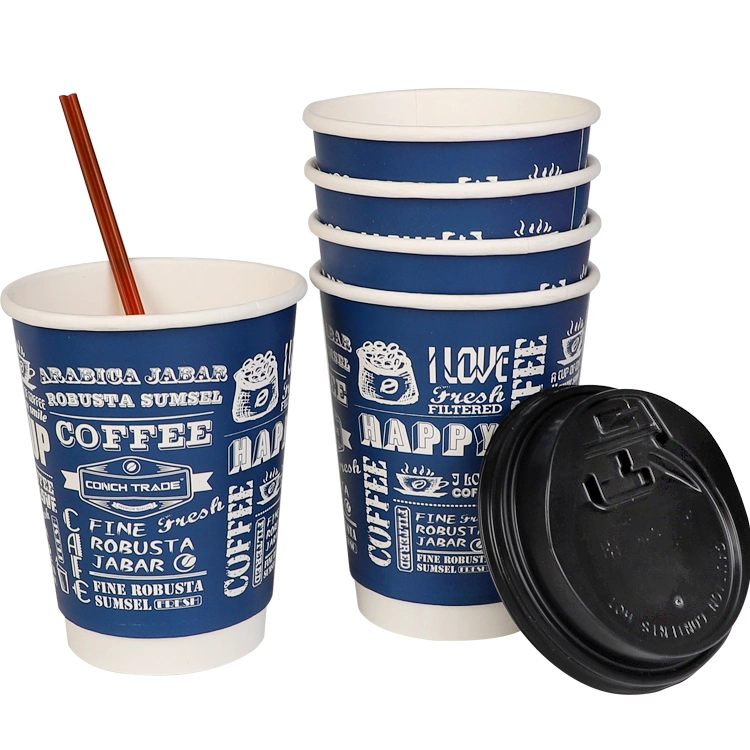 Eco-Friendly Take Away Double Wall Coffee Paper Cup 12 Oz for Hot Beverage