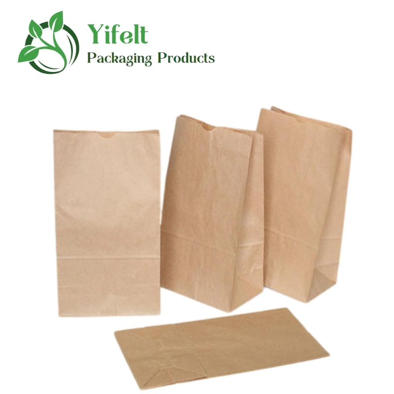 Brown Kraft Food Packaging Paper Bag Bread Bag Supermarket Vegetables Packaging Bag