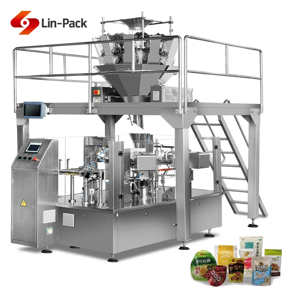 Multi-Heads Weigher High Speed Dried Food Rotary Pouch Packing Machine