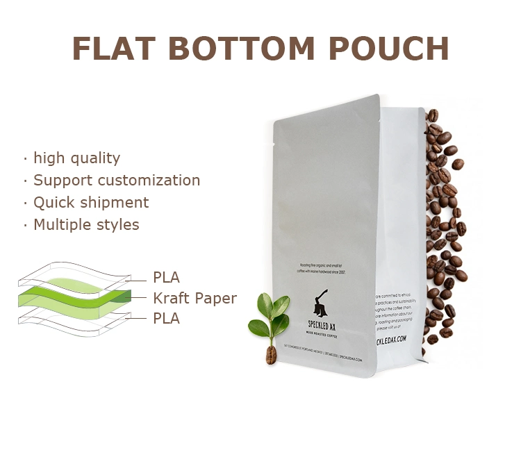 Biodegradable Resealable Black Coffee Packaging Bags 1kg with Valve