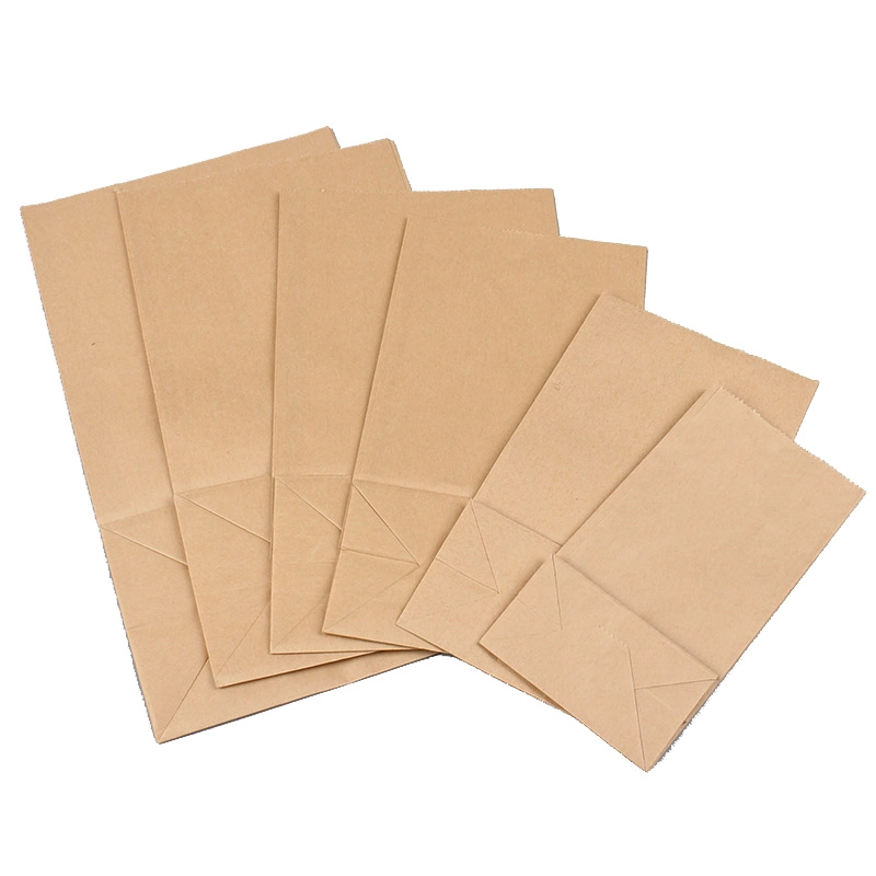 Kraft Paper Bags Food Bags Sandwich Bread Bags Party Folding Wrapping Bags