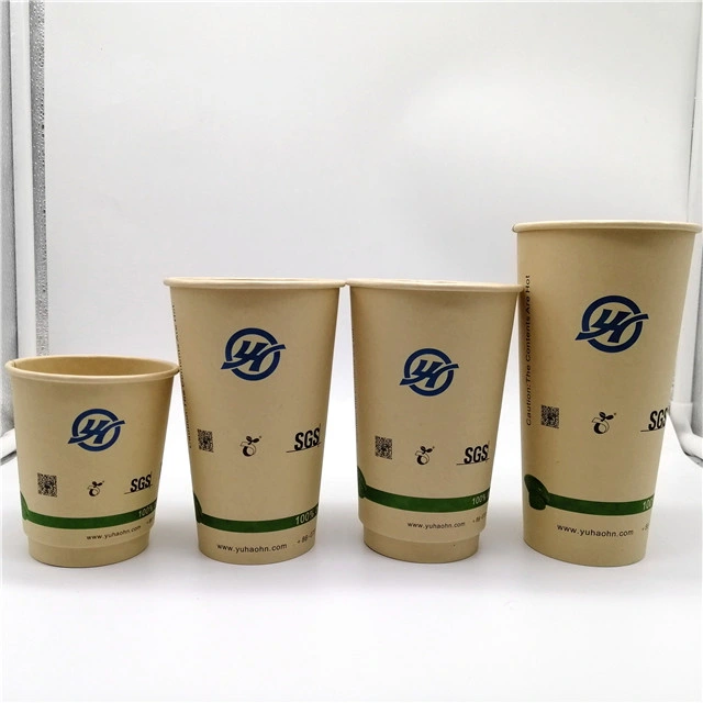 12 Oz Disposable White Paper Bamboo Coffee Cups with Lids