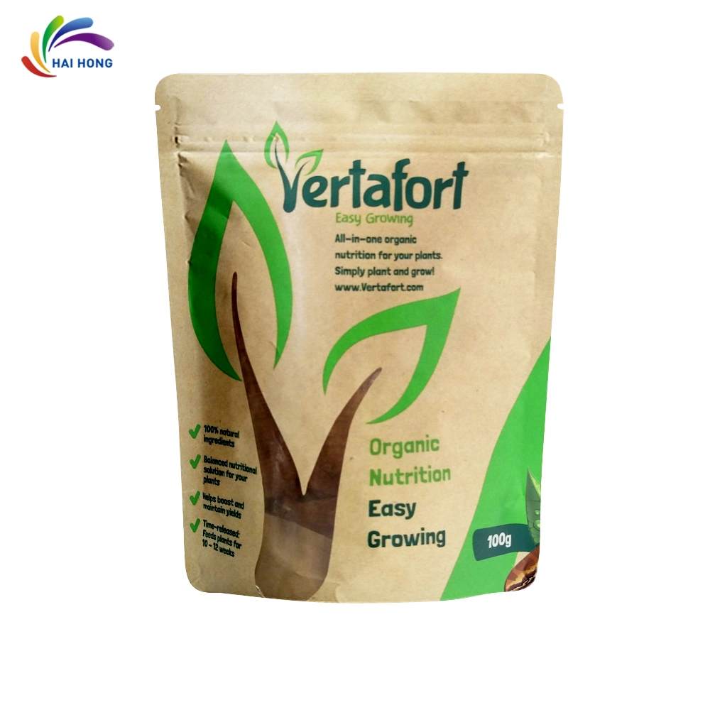 Recycle Stand up Pouch Zip Lock Dried Biodegradable Kraft Paper Bag Food Packaging Bag