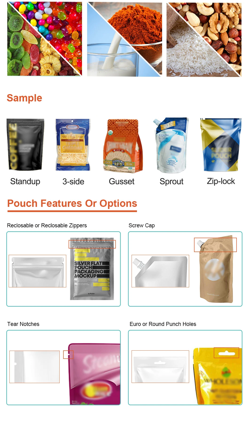 Automatic Dried Fruit Food Zip Doypack Pouch Stand up Pouch Packing Machine