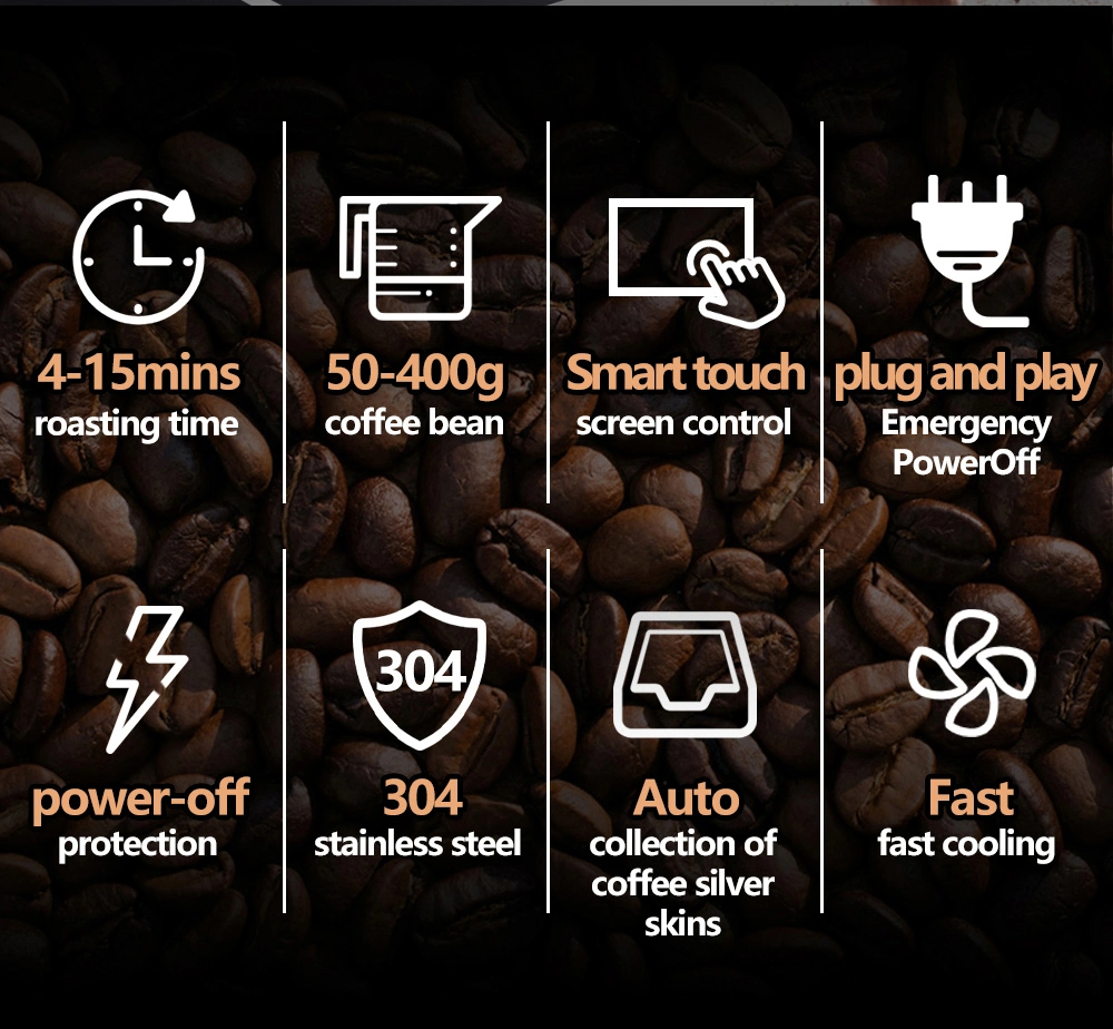400g Coffee Beans Top Quality CE Certified Stainless Steel Aluminium Drum Coffee Roaster Roasting Machine Price