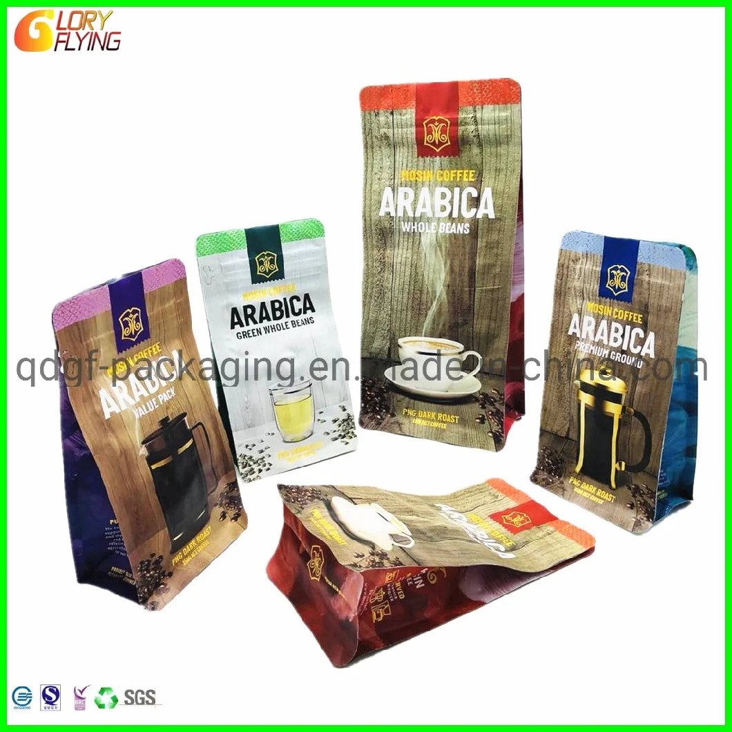 Matte Finished Plastic Paper Bag for Packing Coffee/Flat-Bottom Packaging Bag