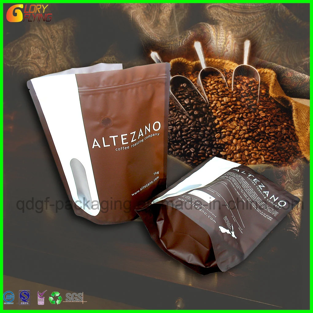 Cmyk Printing Four-Side Sealed Coffee Packaging/ Plastic Coffee Bag