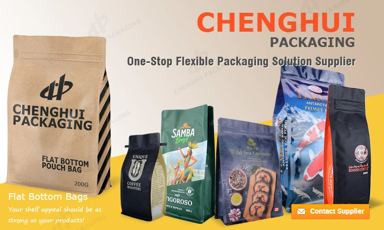 Doypack Eco-Friendly Product Flexible Coffee Tea Snack Fruit Tobacco Aluminium Foil Zipper Packaging Bag
