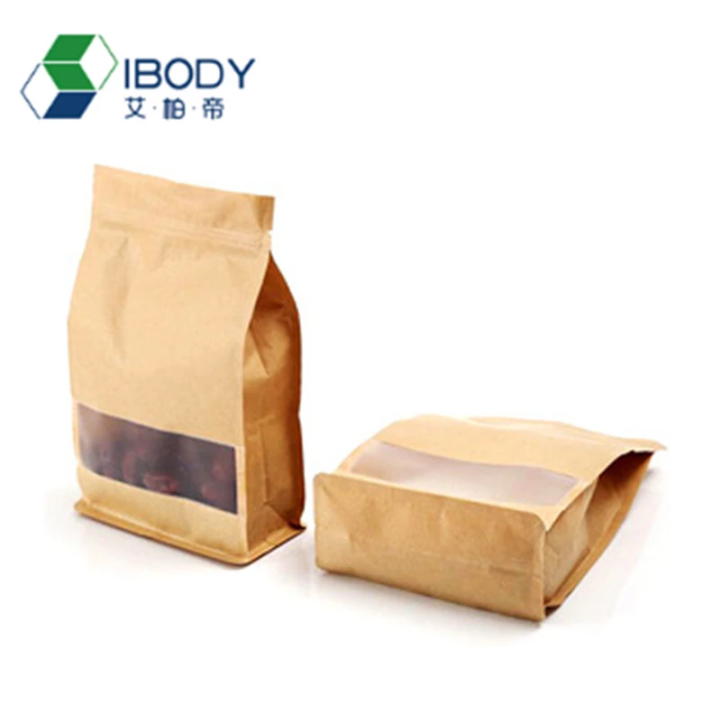 Aluminized CPP Food Kraft Paper Bag, Eight-Sides Sealed Self-Supporting Stand up Packaging Coffee /Tea Bag