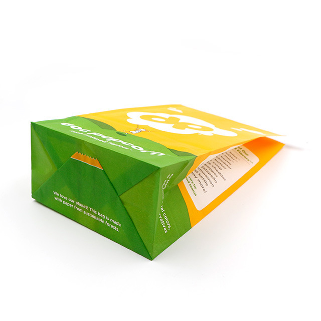 Microwave Popcorn Waterproof Kraft Paper Bag Food Packaging Take out Food Bag