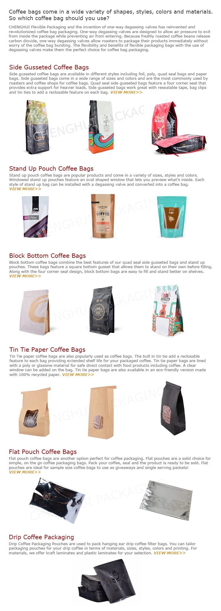Custom Plastic Packing Bag Stand up Pouch Printed Food Paper Packaging Coffee Packaging Price Sachet