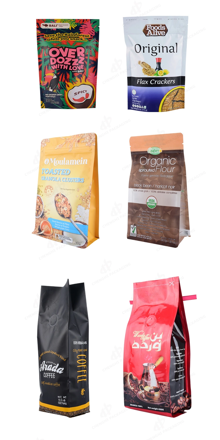 Eco-Friendly Product Flexible Coffee Tea Snack Fruit Tobacco Aluminium Foil Zipper Doypack Packaging Bag