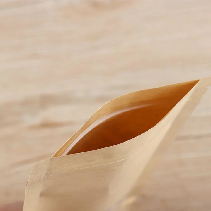 Thick Kraft Paper Self-Supporting Ziplock Bag Nut Tea Food Packaging Bag Dried Fruit Sealed Bag