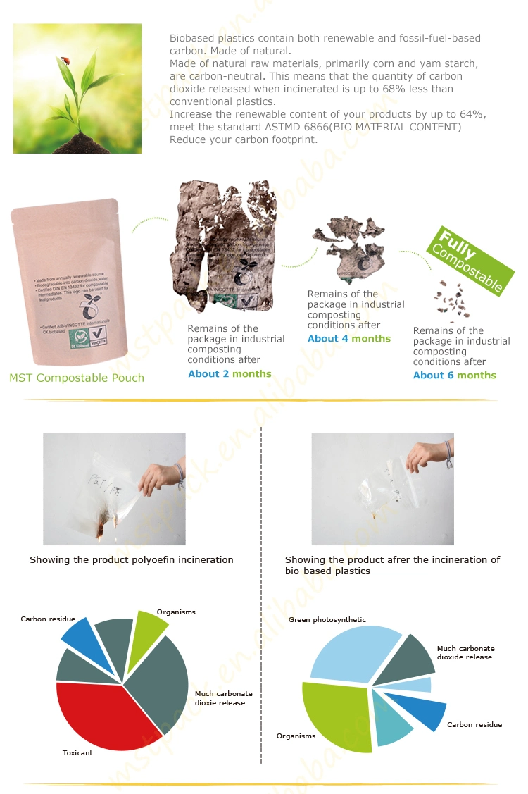 Compostable & Biodegradable Coffee Packaging Bag with Custom Printing & Zick Lock