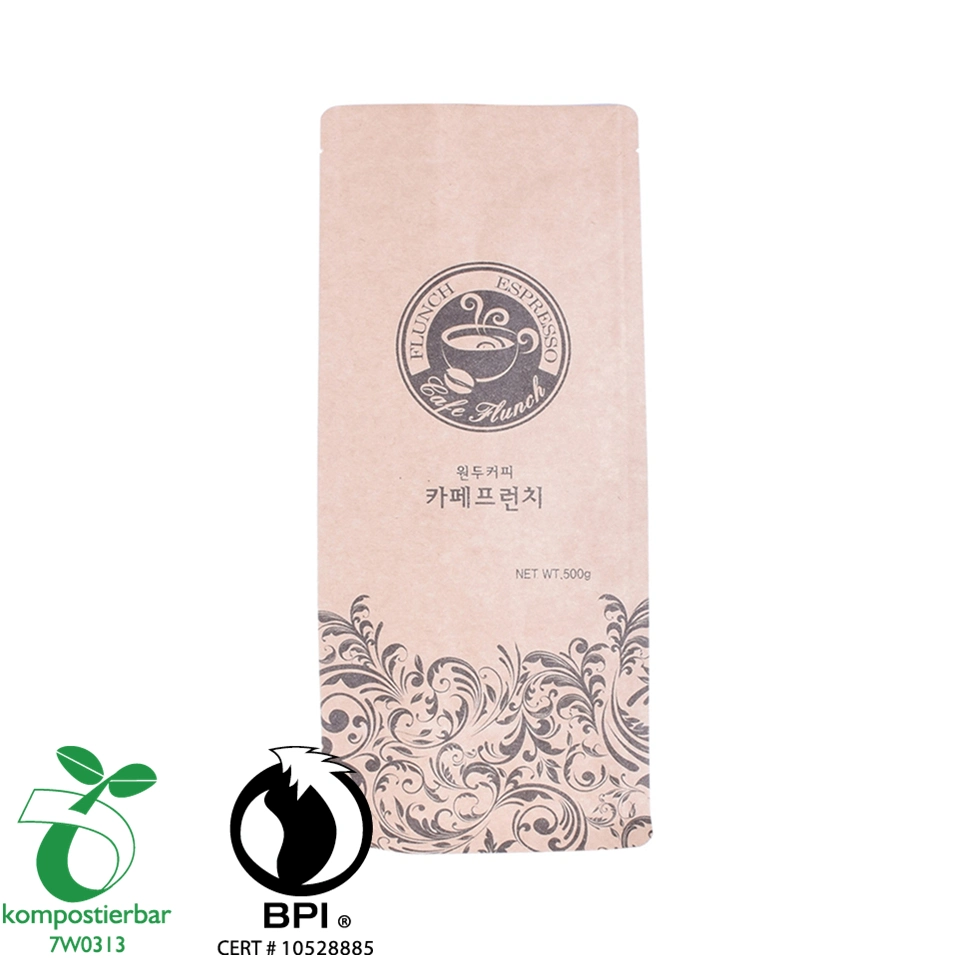 Eco Friendly Round Bottom Kraft Paper Coffee Packaging Bag