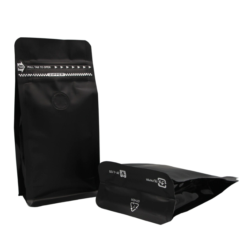 Wholesale Coffee Vacuum Valve Bag Custom Stand up Coffee Bean Bags Ziplock Foil Packaging Bag
