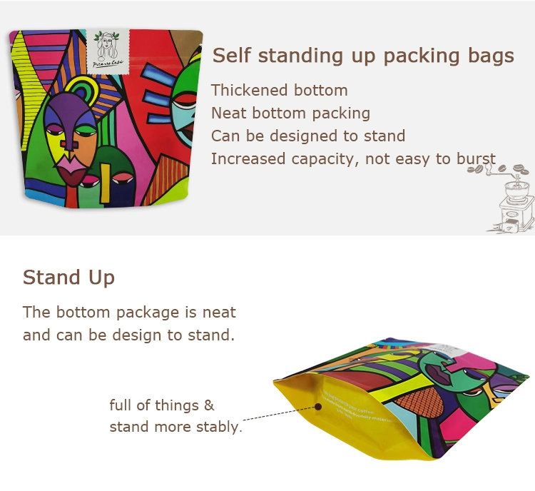Colorful Printing Custom Style Stand up Coffee Pouch with Valve