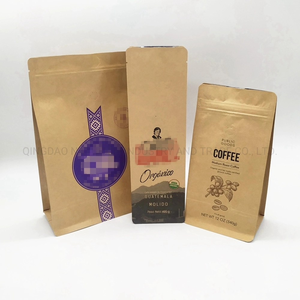 Quad Seal Stand up Plasitc Coffee Packaging Bag/Compostable Coffee Bag Doypack Pouches Mylar Bags