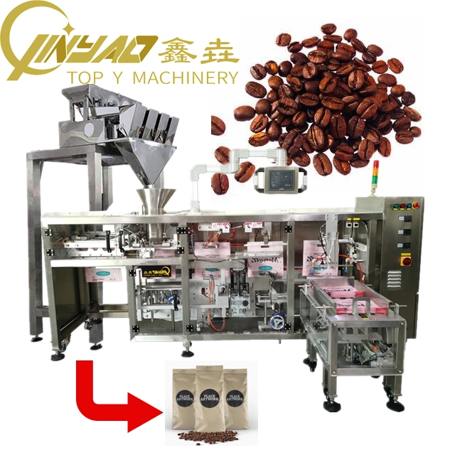 Automatic 500g 1kg Coffee Beans Plastic Pouch Bag Weighing and Packing Machine
