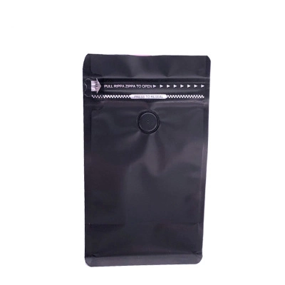 Eight Side Seal Coffee Bag with Valve Flat Bottom