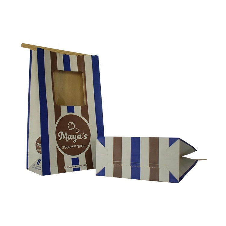 Eco Friendly Side Gusset with Clear Window Kraft Paper Tin Tie Coffee Bags for Food Packaging