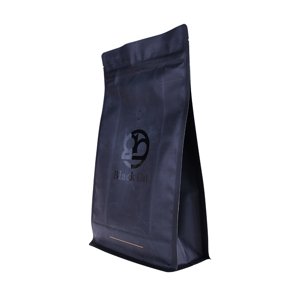 250g Customized Printing Matt Black Coffee Bag with Vlave and Zipper