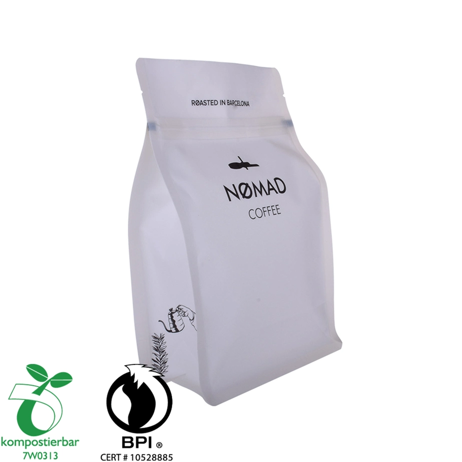 Biodegradable/Compostable Coffee Bean Packaging Flat Bottom Side Gusset Plastic Bag