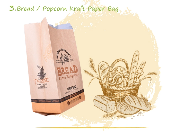 Stand up Flat Bottom Kraft Paper Pouch Foil Lined Zip Lock Coffee Bean Tea Bags