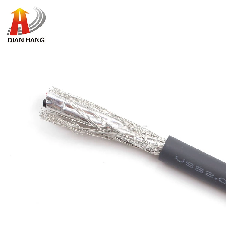 Hot Sale USB Cable 30V Awm UL2725 4c 28AWG+24AWG USB Cable Od4.4mm Data Cable PVC Insulated Red Wire Electrical Copper Thinned Control Wire Power Cable