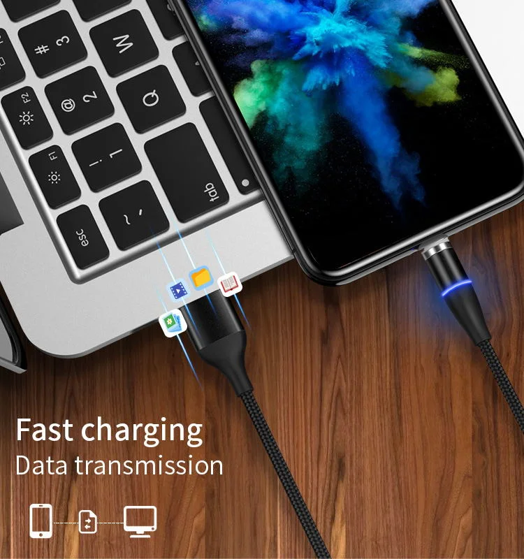 Hot Sale Tongyinhai 5V 3A 3 in 1 Magnetic USB Cable Type C Micro Lightning Magnetic Cable Fast Charger