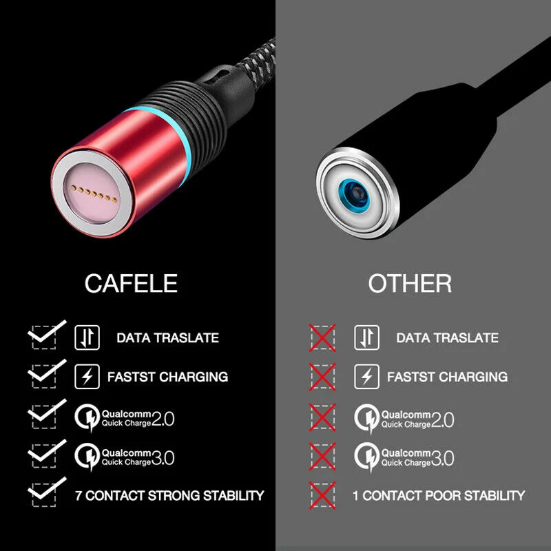 Cell Phone Cable Magnetic USB Charger 1m 3 in 1 USB Charging Data LED Metal Micro USB Function Cables Magnetic Phone Charger